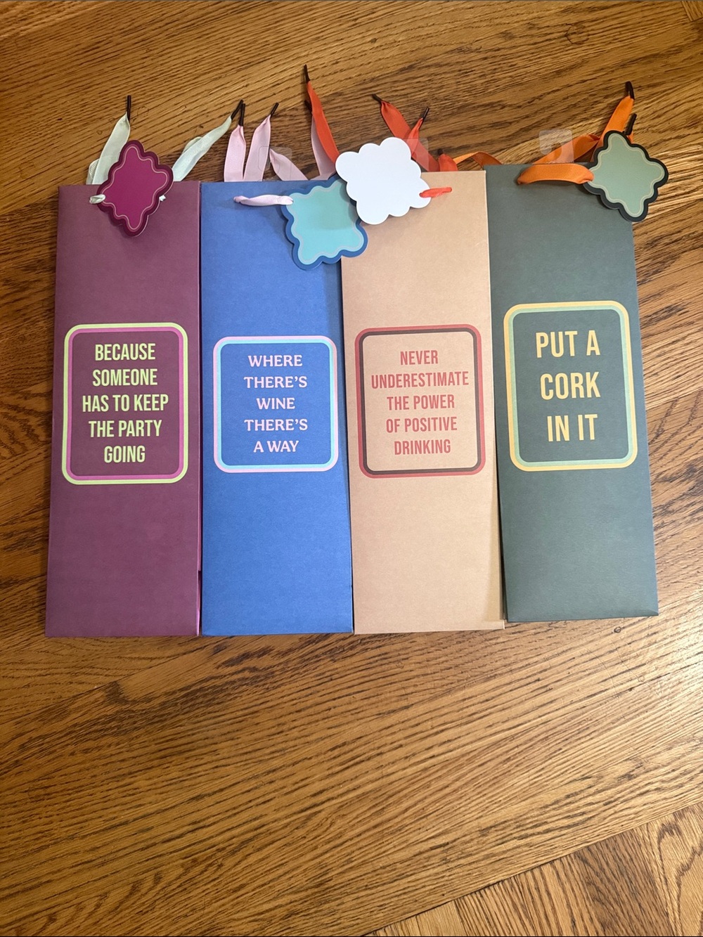 Wine Gift Bags Set with Assorted Colors and Tags - Home Party Supplies